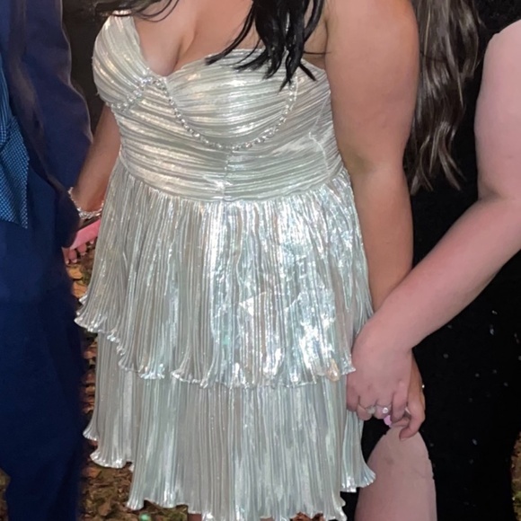 Lulu's Glorious Shine Champagne Dress - Picture 2 of 3